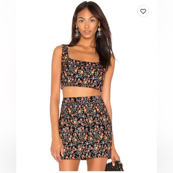 Endless Rose Floral Velvet Crop Top  Size XS - Picture 5 of 5